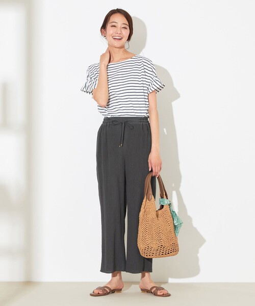 ANY SIS(エニィスィス)の「【NAIL HOLICコラボ】タックスリーブ Tシャツ(Tシャツ/カットソー・レディース・ホワイト系/ブラック系/ベージュ系/ベージュ系1/ネイビー系1/ライラック系/パイングリーン系/オレンジ系・2)」の19枚目の写真