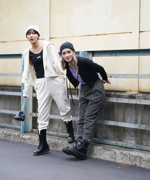 X-girl（エックスガール）の「PIGMENT-DYED SWEAT PANTS（スウェットパンツ・レディース・ブラック/ライトブルー/ホワイト・MEDIUM/SMALL）」の21枚目の写真