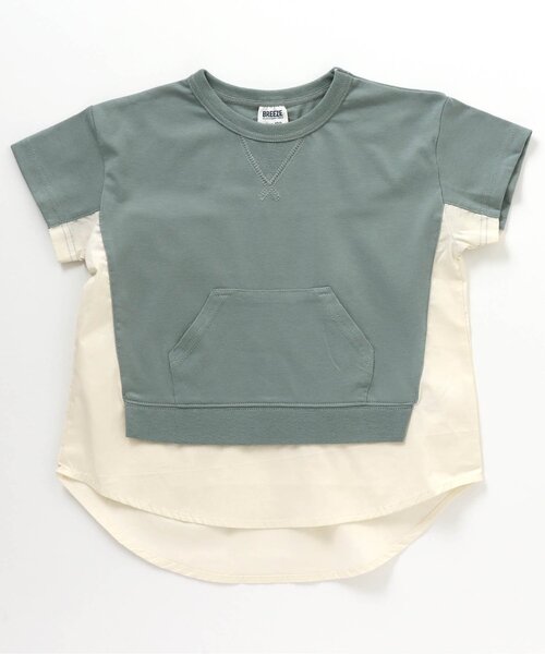 BREEZE（ブリーズ）の「WEB限定 布帛ドッキングTシャツ（Tシャツ/カットソー・キッズ・ブラック/ブルー/アイボリー・130/140/80/120/90/100/110）」の3枚目の写真