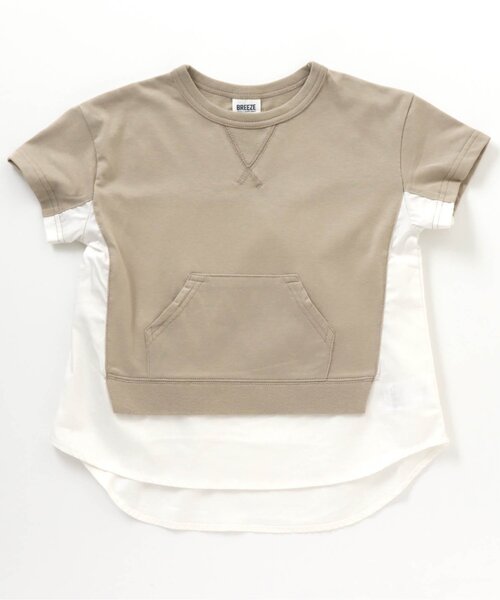 BREEZE（ブリーズ）の「WEB限定 布帛ドッキングTシャツ（Tシャツ/カットソー・キッズ・ブラック/ブルー/アイボリー・130/140/80/120/90/100/110）」の2枚目の写真