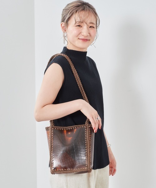 cepo(セポ)の「クリアアミコミバッグ(ハンドバッグ・レディース・クリア/ブラウン・FREE)」の1枚目の写真