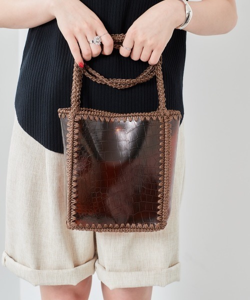 cepo(セポ)の「クリアアミコミバッグ(ハンドバッグ・レディース・クリア/ブラウン・FREE)」の4枚目の写真