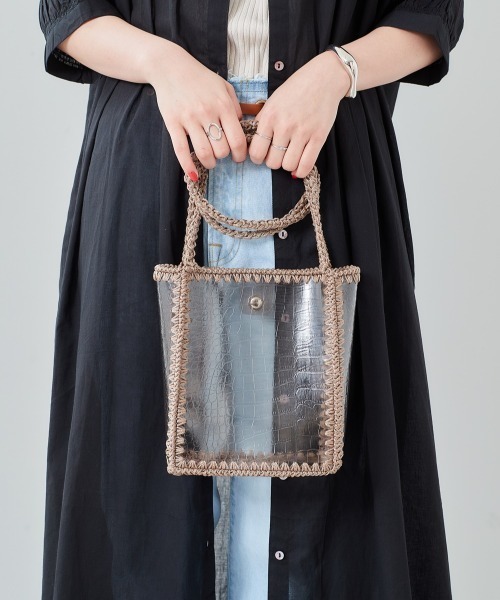 cepo(セポ)の「クリアアミコミバッグ(ハンドバッグ・レディース・クリア/ブラウン・FREE)」の7枚目の写真