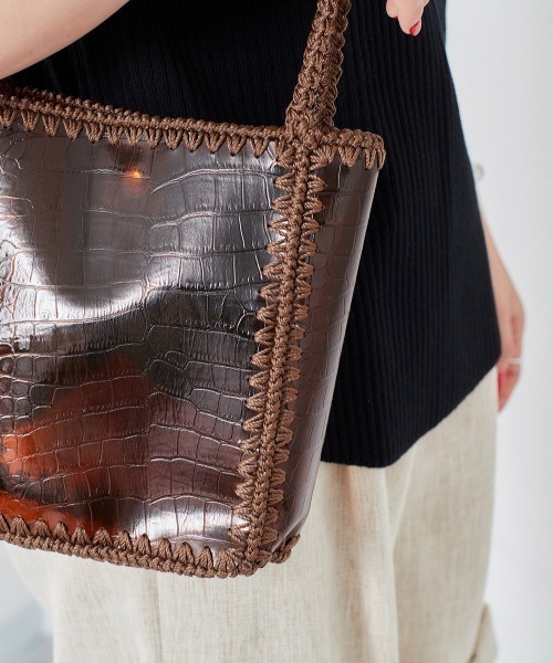 cepo(セポ)の「クリアアミコミバッグ(ハンドバッグ・レディース・クリア/ブラウン・FREE)」の5枚目の写真