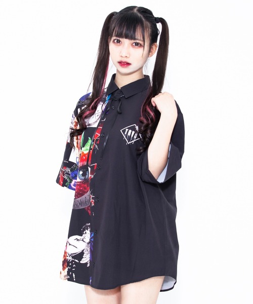 TRAVAS TOKYO(トラバス トウキョウ)の「『TRAVAS TOKYO/トラバス トーキョー』Bicolor H/S Shirts/リボン付きバイカラーシャツ(シャツ/ブラウス・レディース・A/B・FREE)」の2枚目の写真