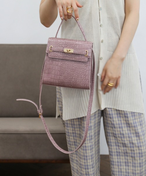 RAY CASSIN(レイカズン)の「型押し2WAYショルダーバッグ(ショルダーバッグ・レディース・ブラック/パープル/キナリ・FREE)」の17枚目の写真