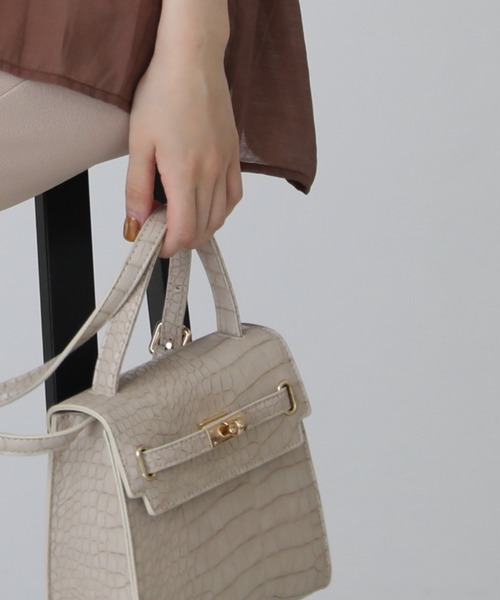 RAY CASSIN(レイカズン)の「型押し2WAYショルダーバッグ(ショルダーバッグ・レディース・ブラック/パープル/キナリ・FREE)」の22枚目の写真