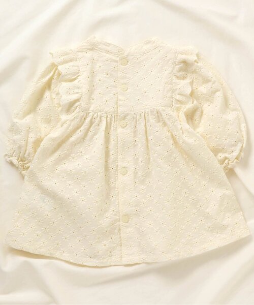apres les cours（アプレレクール）の「WEB限定 スタンドカラーレースブラウス（シャツ/ブラウス・キッズ・アイボリー/サックスブルー・140/80/110/90/120/100/130）」の5枚目の写真