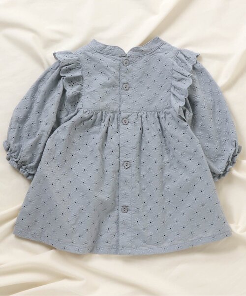 apres les cours（アプレレクール）の「WEB限定 スタンドカラーレースブラウス（シャツ/ブラウス・キッズ・アイボリー/サックスブルー・140/80/110/90/120/100/130）」の8枚目の写真