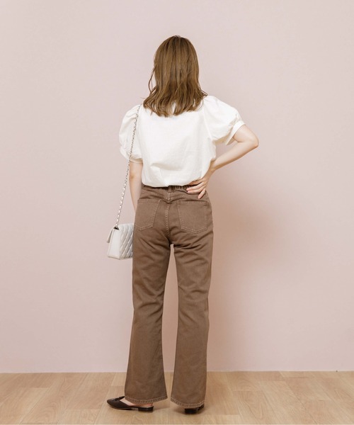 flower（フラワー）の「シンプルレディハーフブラウス（シャツ/ブラウス・レディース・ホワイト/ベージュ・FREE）」の8枚目の写真