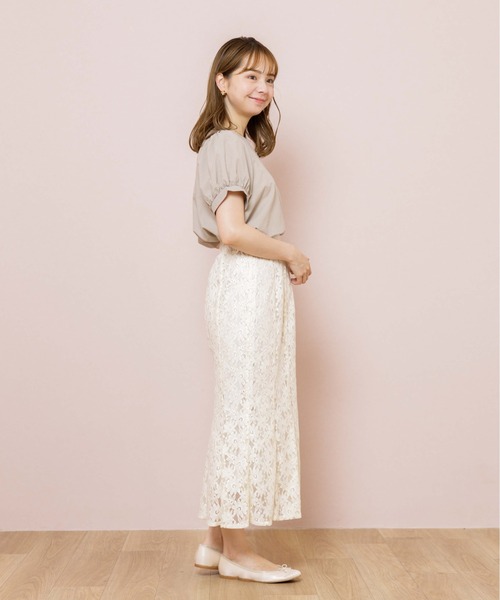 flower（フラワー）の「シンプルレディハーフブラウス（シャツ/ブラウス・レディース・ホワイト/ベージュ・FREE）」の19枚目の写真