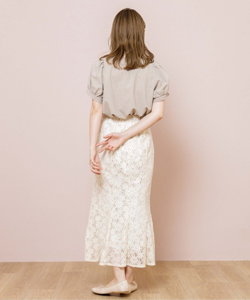 flower（フラワー）の「シンプルレディハーフブラウス（シャツ/ブラウス・レディース・ホワイト/ベージュ・FREE）」の20枚目の写真