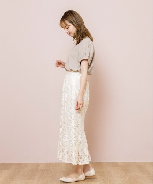 flower（フラワー）の「シンプルレディハーフブラウス（シャツ/ブラウス・レディース・ホワイト/ベージュ・FREE）」の21枚目の写真