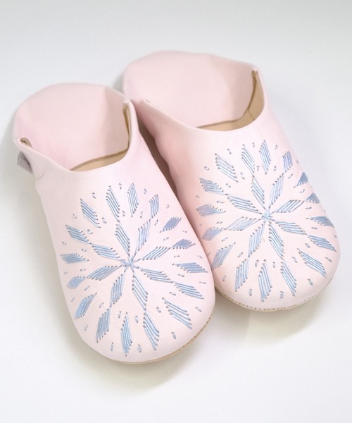 バブーシュブロードリー ローズウォーター ルームシューズ スリッパ インテリア Funalive ファンアライブ のファッション ディアモロッコ