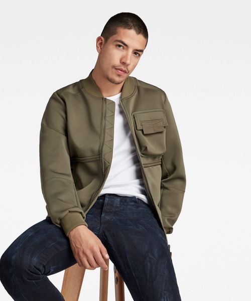 G-STAR（ジースター）の「NEOPRENE JACKET（ミリタリージャケット・メンズ・カーキオリーブ・X-SMALL/SMALL/MEDIUM/LARGE）」の5枚目の写真