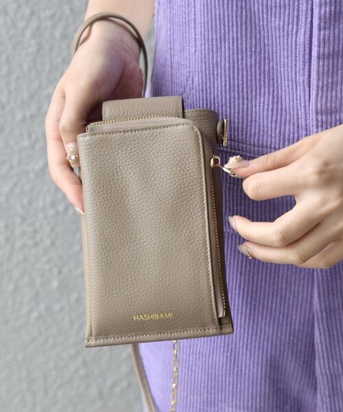 HASHIBAMI（ハシバミ）の「【SHIPS any別注】HASHIBAMI: マルチ モバイル ポシェット◇（ショルダーバッグ・レディース・ベージュ/ピンク/ブルー・ONE SIZE）」の16枚目の写真