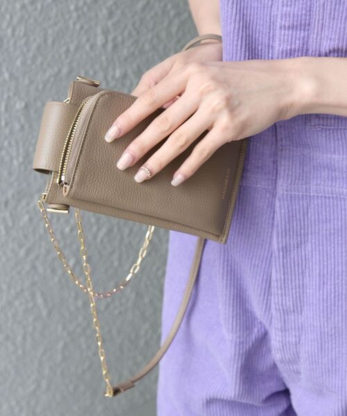 HASHIBAMI（ハシバミ）の「【SHIPS any別注】HASHIBAMI: マルチ モバイル ポシェット◇（ショルダーバッグ・レディース・ベージュ/ピンク/ブルー・ONE SIZE）」の17枚目の写真