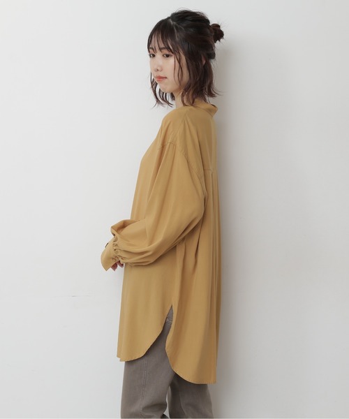 FREE'S MART（フリーズマート）の「【Sシリーズ対応】◆T/Rスタンドネックチュニックシャツ（シャツ/ブラウス・レディース・ホワイト/イエロー・SMALL/MEDIUM）」の7枚目の写真