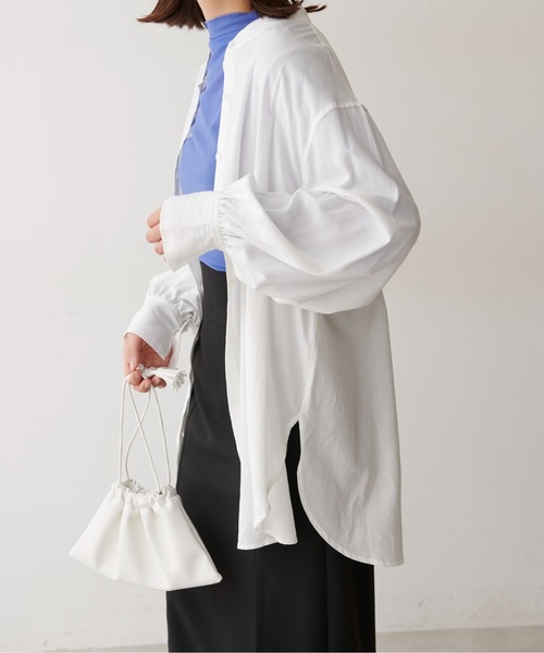 FREE'S MART（フリーズマート）の「【Sシリーズ対応】◆T/Rスタンドネックチュニックシャツ（シャツ/ブラウス・レディース・ホワイト/イエロー・SMALL/MEDIUM）」の16枚目の写真