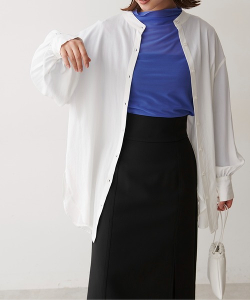 FREE'S MART（フリーズマート）の「【Sシリーズ対応】◆T/Rスタンドネックチュニックシャツ（シャツ/ブラウス・レディース・ホワイト/イエロー・SMALL/MEDIUM）」の20枚目の写真