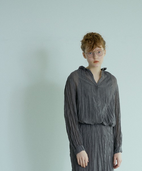 PUAL CE CIN（ピュアルセシン）の「【Du noir】ワッシャー加工ブラウス（シャツ/ブラウス・レディース・チャコールグレー/ベージュ・FREE）」の20枚目の写真