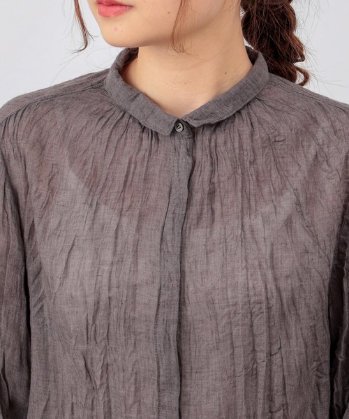 PUAL CE CIN（ピュアルセシン）の「【Du noir】ワッシャー加工ブラウス（シャツ/ブラウス・レディース・チャコールグレー/ベージュ・FREE）」の14枚目の写真