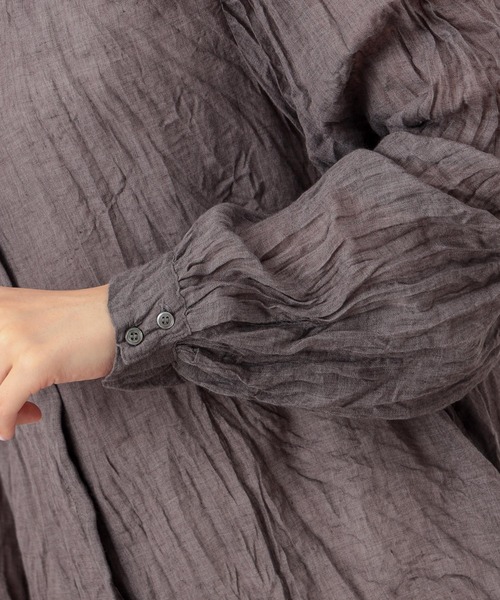 PUAL CE CIN（ピュアルセシン）の「【Du noir】ワッシャー加工ブラウス（シャツ/ブラウス・レディース・チャコールグレー/ベージュ・FREE）」の19枚目の写真