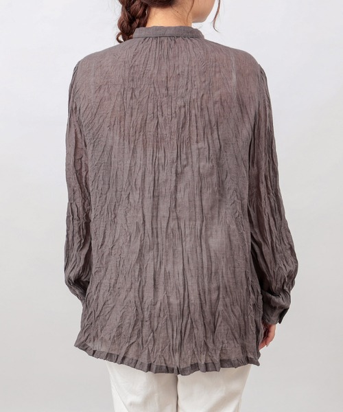 PUAL CE CIN（ピュアルセシン）の「【Du noir】ワッシャー加工ブラウス（シャツ/ブラウス・レディース・チャコールグレー/ベージュ・FREE）」の6枚目の写真