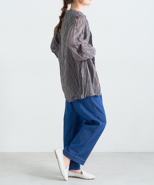 PUAL CE CIN（ピュアルセシン）の「【Du noir】ワッシャー加工ブラウス（シャツ/ブラウス・レディース・チャコールグレー/ベージュ・FREE）」の13枚目の写真