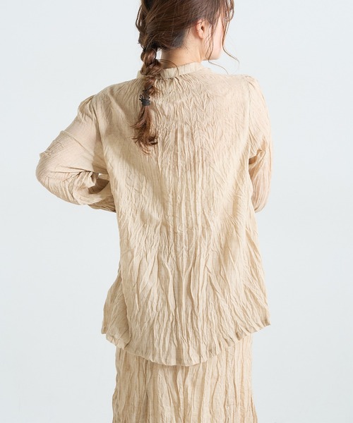 PUAL CE CIN（ピュアルセシン）の「【Du noir】ワッシャー加工ブラウス（シャツ/ブラウス・レディース・チャコールグレー/ベージュ・FREE）」の21枚目の写真