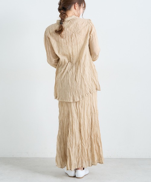 PUAL CE CIN（ピュアルセシン）の「【Du noir】ワッシャー加工ブラウス（シャツ/ブラウス・レディース・チャコールグレー/ベージュ・FREE）」の12枚目の写真