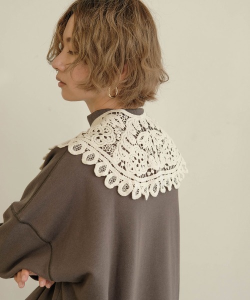 Bab（バブ）の「レース付け襟（付け襟・レディース・ブラック/アイボリー・ONESIZE）」の2枚目の写真