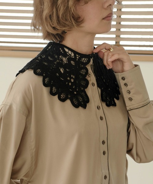 Bab（バブ）の「レース付け襟（付け襟・レディース・ブラック/アイボリー・ONESIZE）」の3枚目の写真