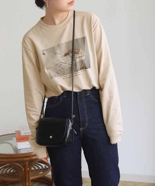 HER CLOSET(ハークローゼット)の「【HERCLOSET】フォトプリントロンT(Tシャツ/カットソー・レディース・チャコールグレー/ホワイト/ホワイト系その他/ベージュ・S/M)」の15枚目の写真