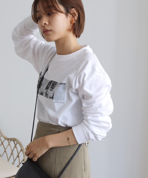 HER CLOSET(ハークローゼット)の「【HERCLOSET】フォトプリントロンT(Tシャツ/カットソー・レディース・チャコールグレー/ホワイト/ホワイト系その他/ベージュ・S/M)」の22枚目の写真
