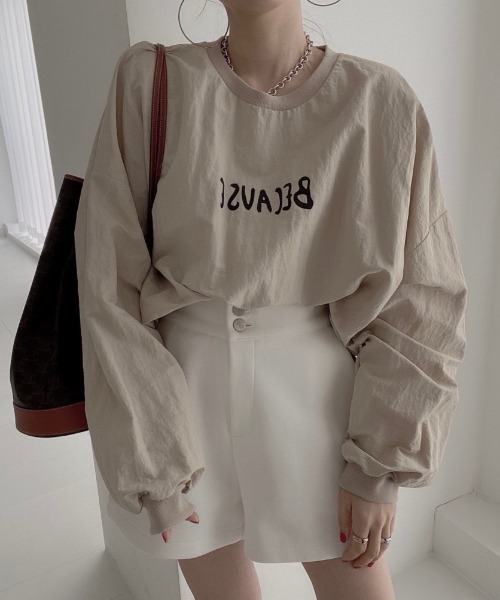 Diosfront（ディオスフロント）の「フロントロゴオーバーサイズブラウス+バックスリットロングスカートセットアップ（セットアップ・レディース・ブラック/ブラック系その他/グレー/ベージュ・FREE/L/M）」の8枚目の写真