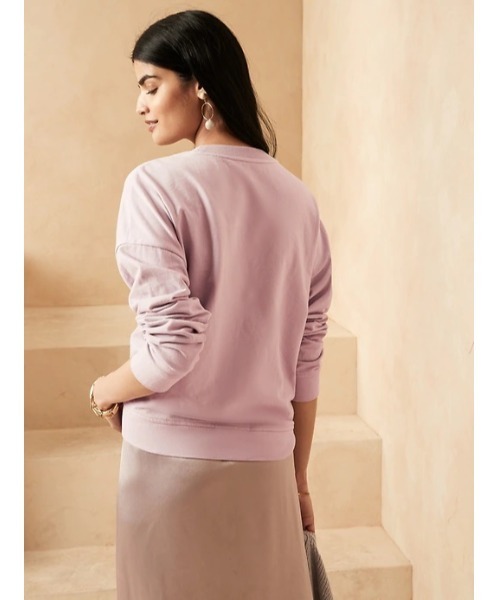 Banana Republic（バナナリパブリック）の「ロゴ スウェットシャツ（スウェット・レディース・ピンク・S/M/L/XS）」の4枚目の写真