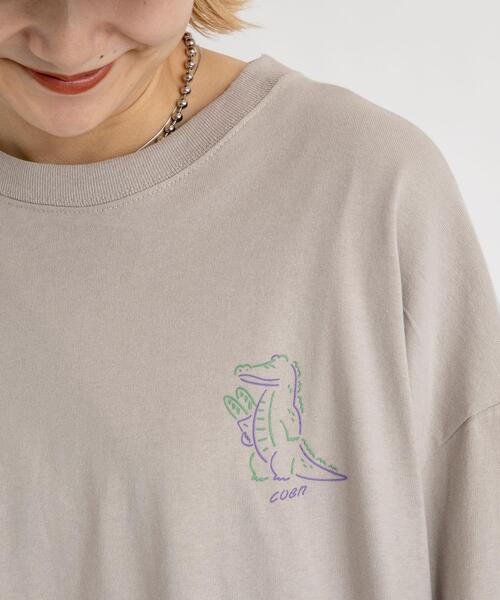 coen（コーエン）の「coen × 金安 亮 イラストロングスリーブTシャツ（Tシャツ/カットソー・メンズ・ホワイト/ベージュ/オリーブ・SMALL/MEDIUM/LARGE/X-LARGE）」の3枚目の写真