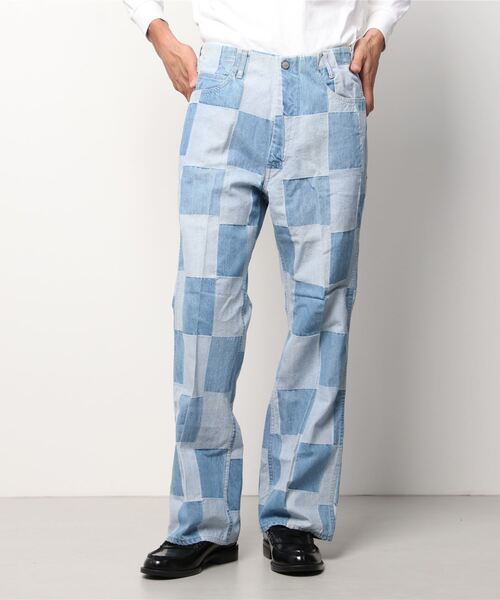 WESTOVERALLS(ウエストオーバーオールズ)の「【WESTOVERALLS】ウエストオーバーオール PATCHWORK BELLBOTTOM(デニムパンツ・メンズ・インディゴブルー・31inch/24inch/25inch)」の1枚目の写真