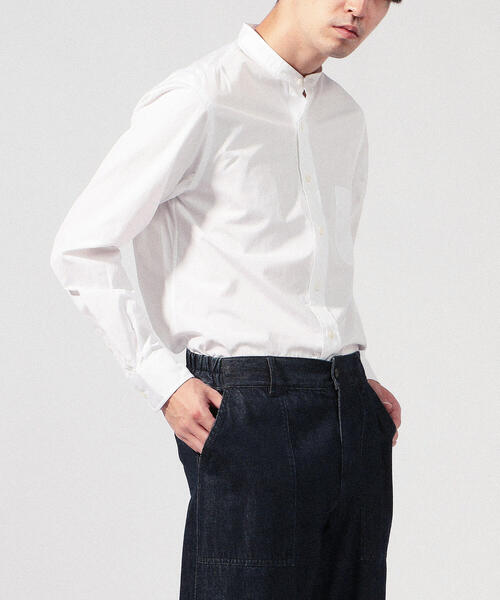 TOMORROWLAND （トゥモローランド）の「ブリティッシュポプリン バンドカラーシャツ（シャツ/ブラウス・メンズ・ホワイト/ブラック/グリーン・S/M/L/XS）」の6枚目の写真