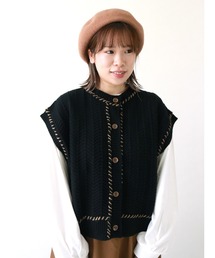 ehka sopo | ハンドステッチニットベスト(ベスト)