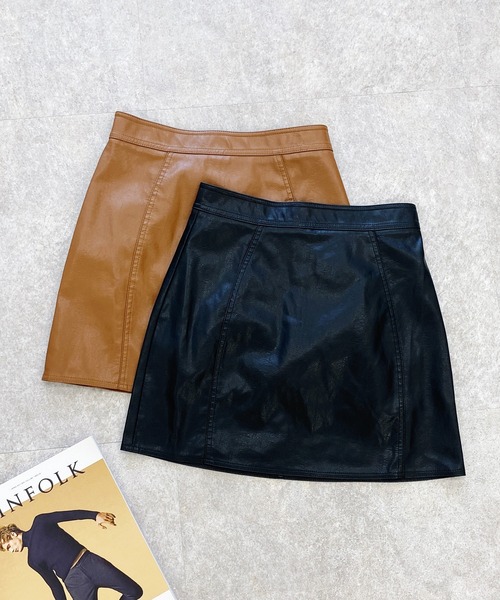 Chaco closet(チャコ クローゼット)の「フェイクレザースカートパンツ(スカート・レディース・ブラウン/ブラック・M/L)」の19枚目の写真