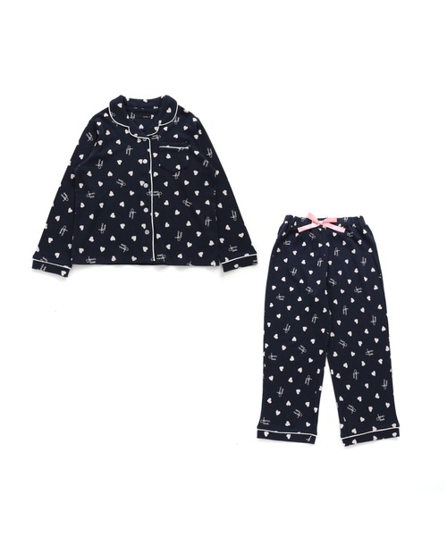 マークバイマークジェイコブス パジャマ ルームウェア KIMONO 巾着ポーチ付 JENNI love（ジェニィラブ）の「巾着付きハートロゴ総柄ルーム