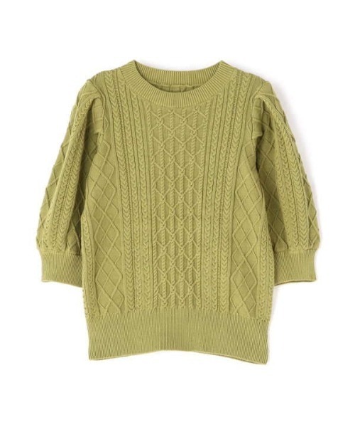 N.(N. Natural Beauty Basic)(エヌエヌナチュラルビューティーベーシック)の「◆ボリュームスリーブケーブルニット(ニット/セーター・レディース・オフホワイト/ブラウン/グリーン・MEDIUM)」の15枚目の写真