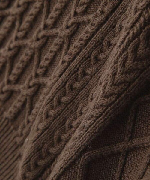 N.(N. Natural Beauty Basic)(エヌエヌナチュラルビューティーベーシック)の「◆ボリュームスリーブケーブルニット(ニット/セーター・レディース・オフホワイト/ブラウン/グリーン・MEDIUM)」の14枚目の写真