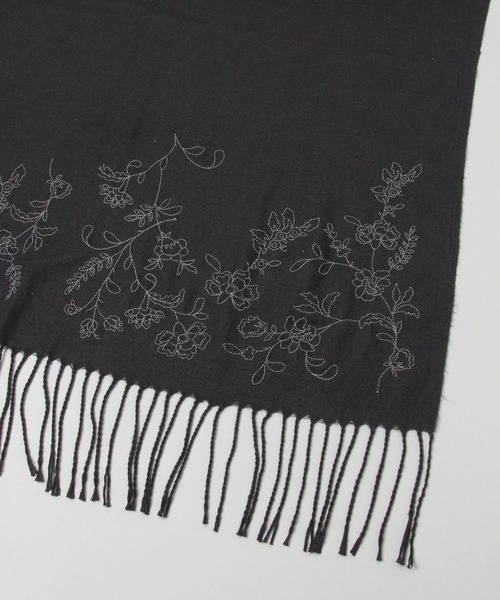 HARE（ハレ）の「シシュウストール(HARE)（ストール/ショール・メンズ・ブラック/ネイビー・FREE）」の3枚目の写真