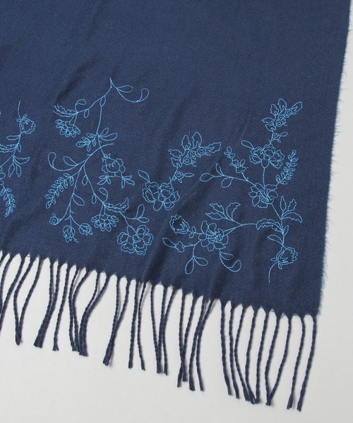 HARE（ハレ）の「シシュウストール(HARE)（ストール/ショール・メンズ・ブラック/ネイビー・FREE）」の8枚目の写真