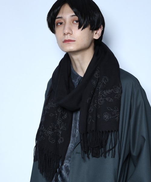 HARE（ハレ）の「シシュウストール(HARE)（ストール/ショール・メンズ・ブラック/ネイビー・FREE）」の12枚目の写真