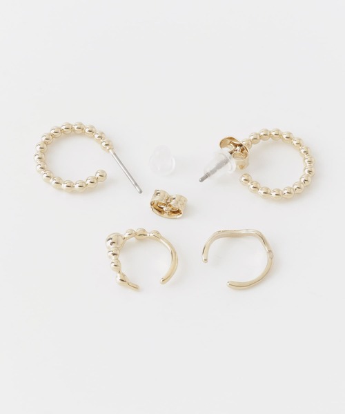 SMELLY（スメリー）の「メタルボールピアスカフセット（ピアス（両耳用）・レディース・ゴールド・-）」の3枚目の写真