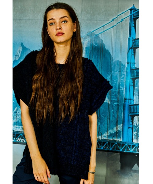 AlexanderLeeChang(アレキサンダーリーチャン)の「AlexanderLeeChang/アレキサンダーリーチャン BIG KNIT VEST ビッグニットベスト AC062103(ベスト・メンズ・ブラック/グレー/バーガンディー・2/3)」の1枚目の写真